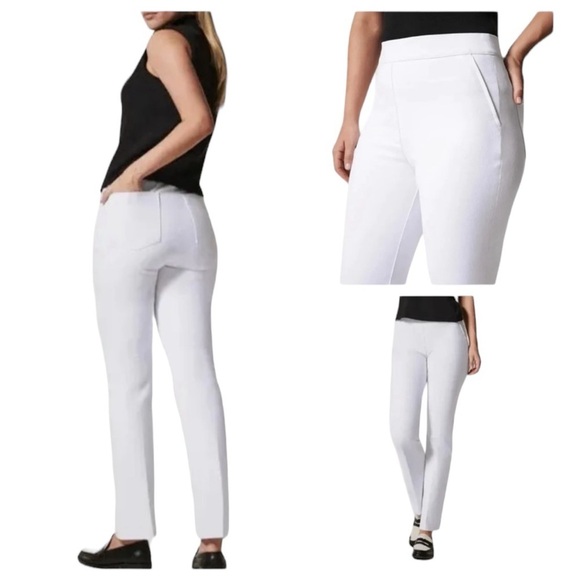 Spanx On-The-Go Kick Flare Classic White Pants - Picture 1 of 7